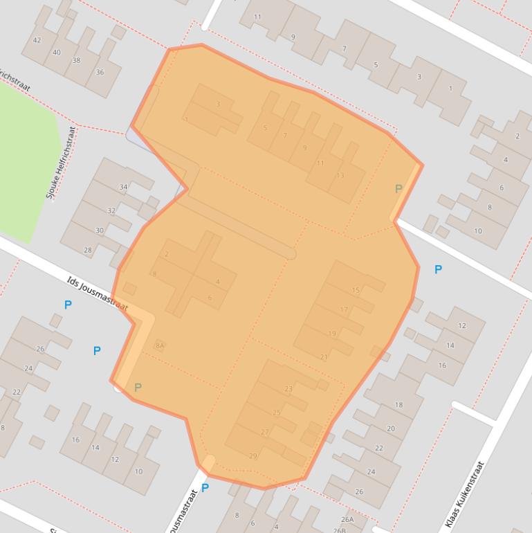 Kaart van postcodegebied 8802VE.