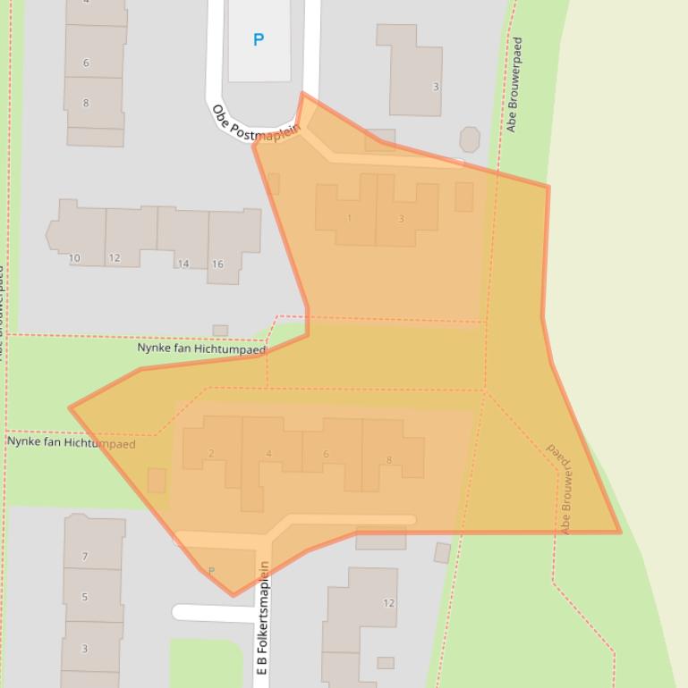 Kaart van postcodegebied 8802XL.