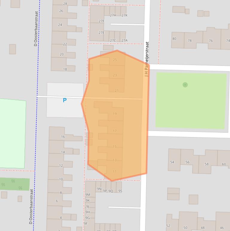 Kaart van postcodegebied 8802XN.