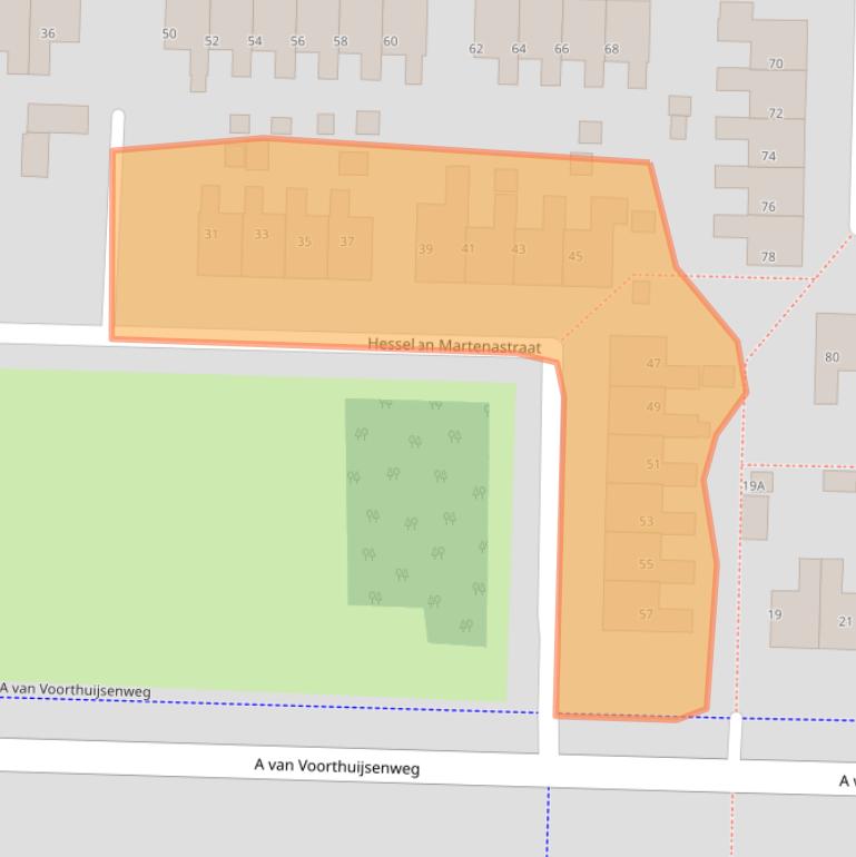 Kaart van postcodegebied 8802ZG.