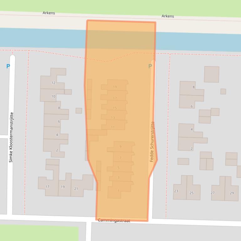 Kaart van postcodegebied 8802ZV.