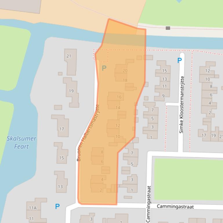 Kaart van postcodegebied 8802ZX.