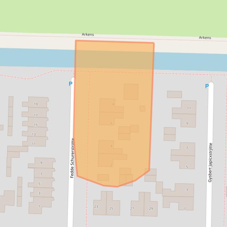 Kaart van postcodegebied 8802ZZ.