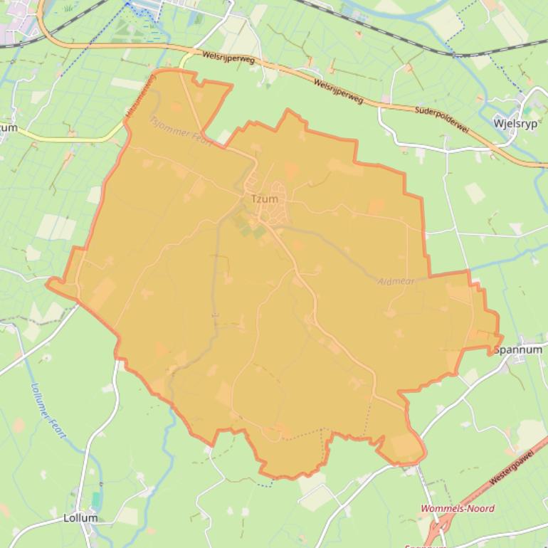 Kaart van postcodegebied 8804.