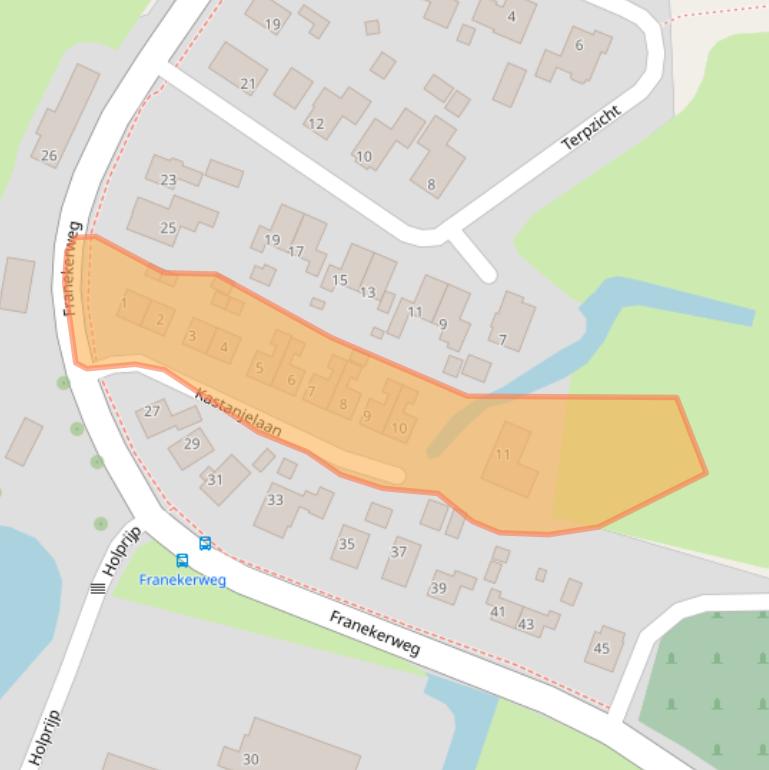 Kaart van postcodegebied 8804NB.