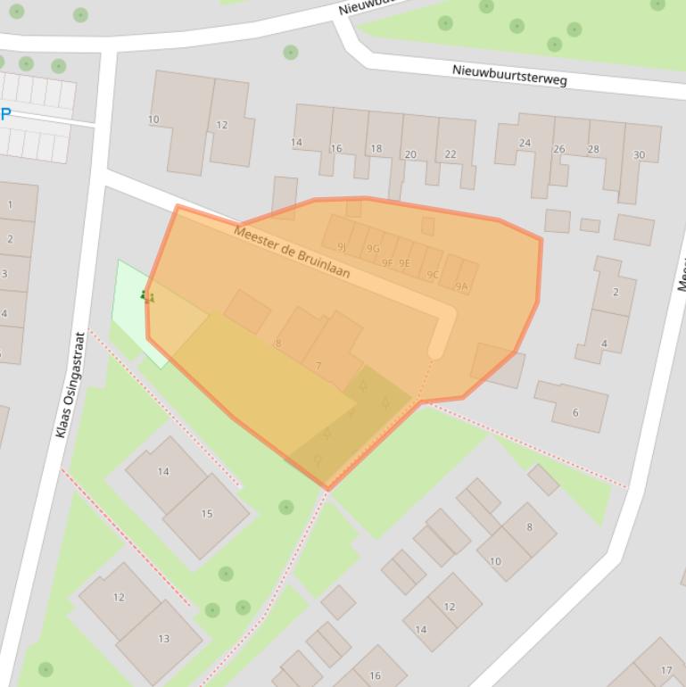 Kaart van postcodegebied 8804NR.