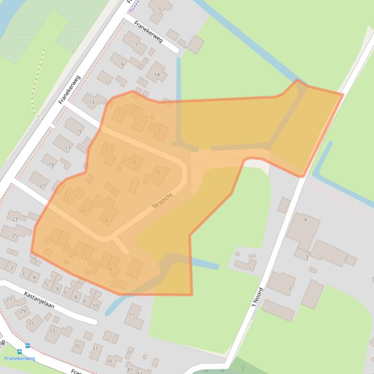 Kaart van postcodegebied 8804PA.