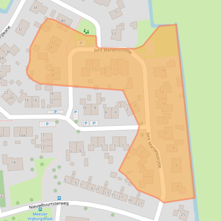 Kaart van postcodegebied 8804SG.