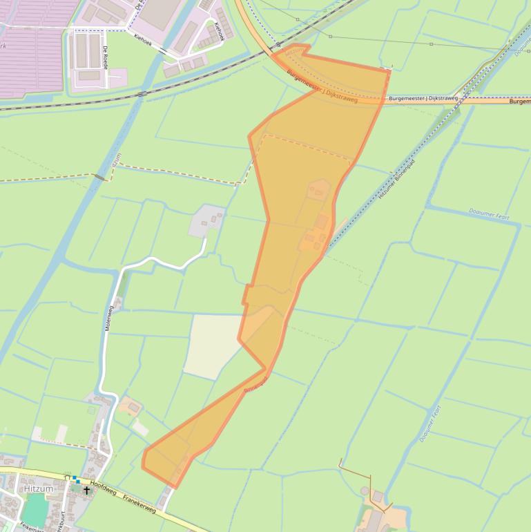 Kaart van postcodegebied 8805TC.