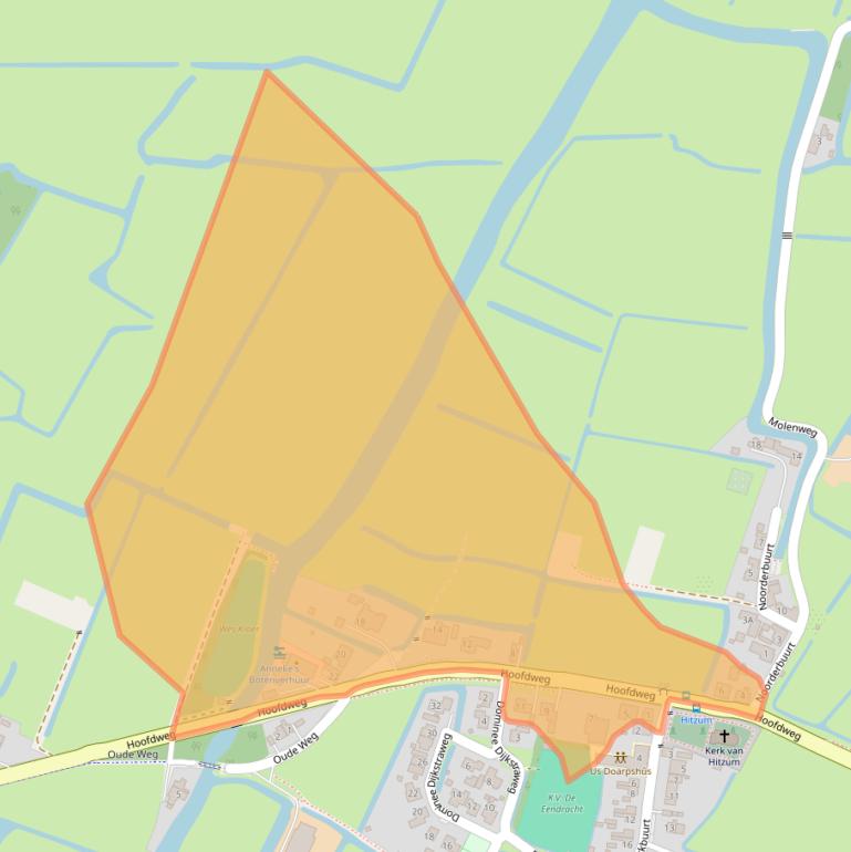 Kaart van postcodegebied 8805TG.