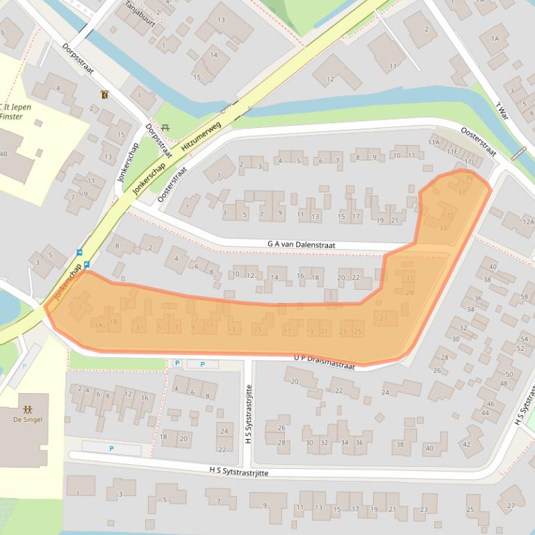 Kaart van postcodegebied 8806KK.