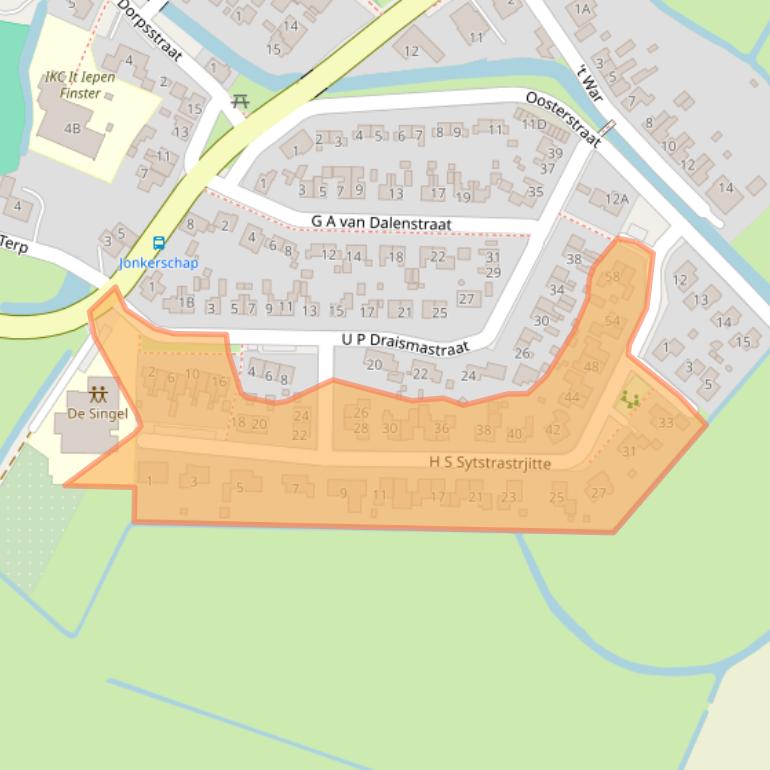 Kaart van postcodegebied 8806KM.