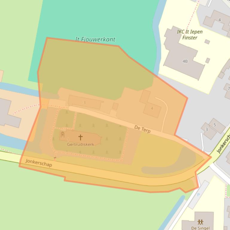 Kaart van postcodegebied 8806KN.