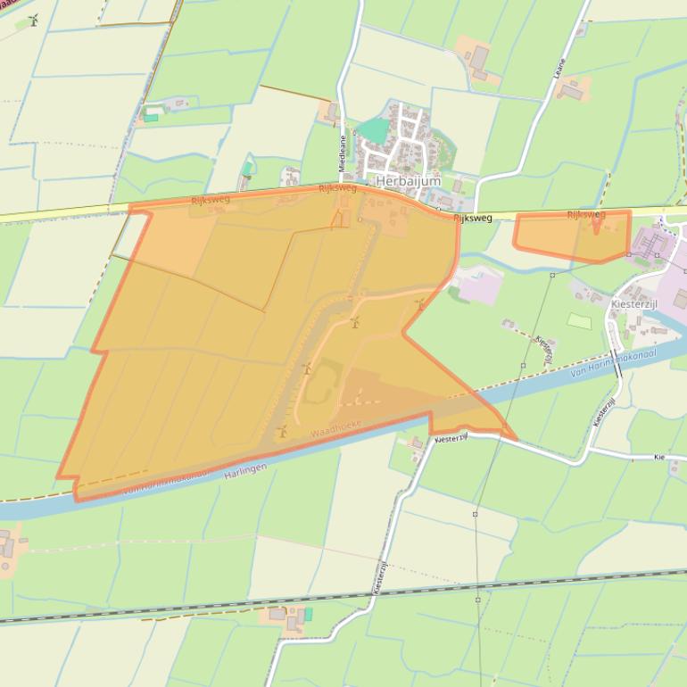 Kaart van postcodegebied 8807PJ.