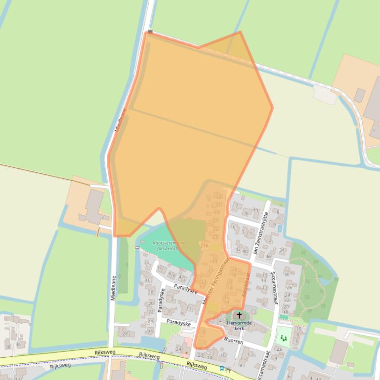 Kaart van postcodegebied 8807PP.