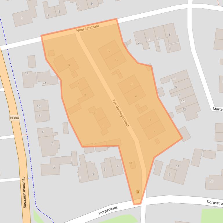 Kaart van postcodegebied 8808HJ.