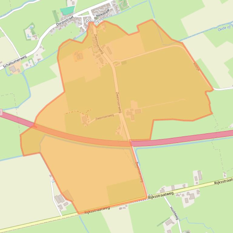 Kaart van postcodegebied 8812JN.