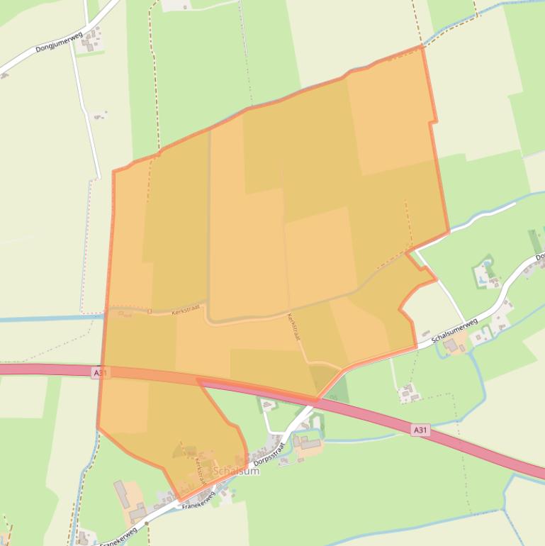 Kaart van postcodegebied 8813JC.