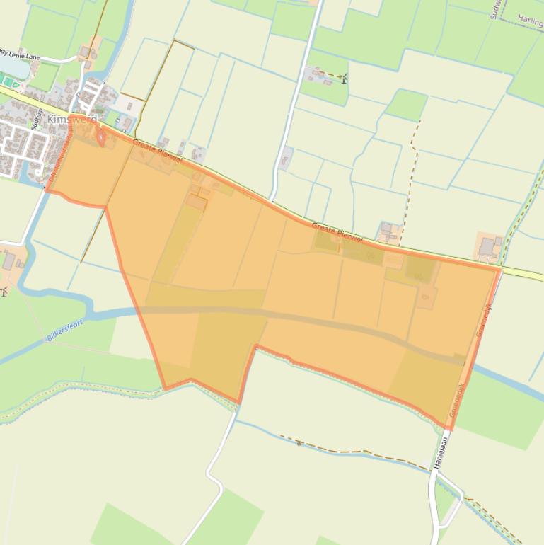 Kaart van postcodegebied 8821LW.