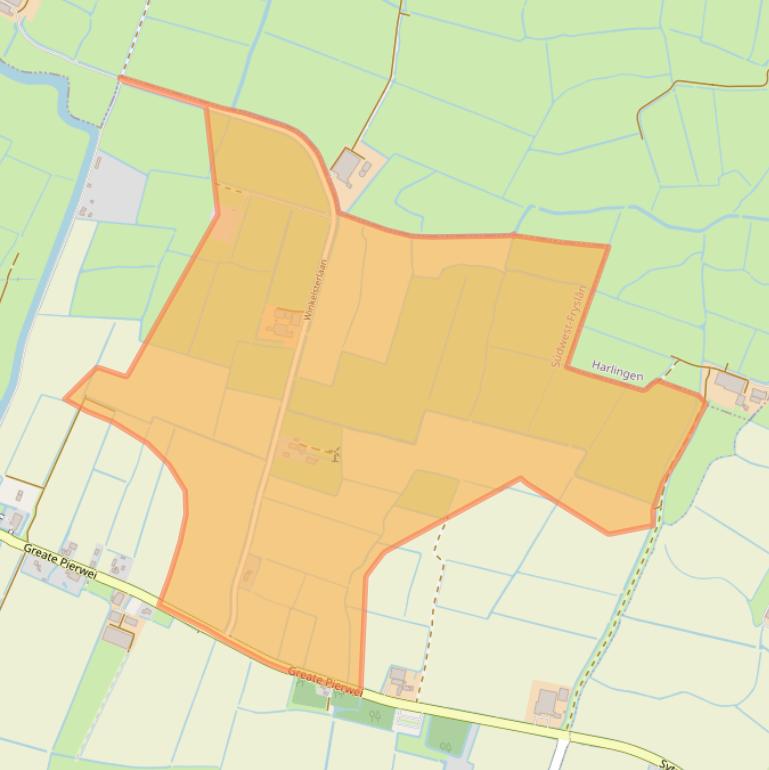 Kaart van postcodegebied 8821LX.