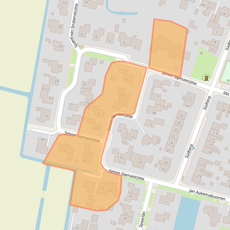 Kaart van postcodegebied 8821MB.