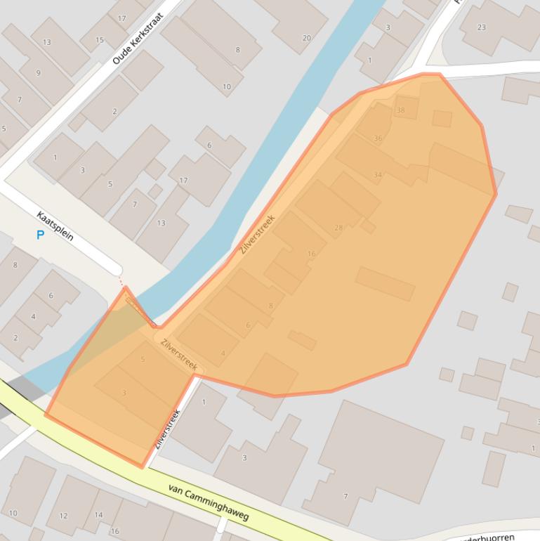 Kaart van postcodegebied 8822VV.