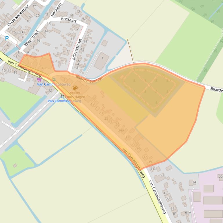 Kaart van postcodegebied 8822WB.
