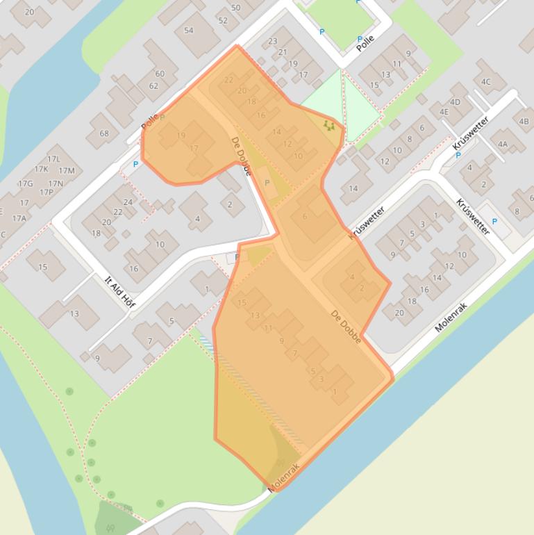 Kaart van postcodegebied 8822WL.