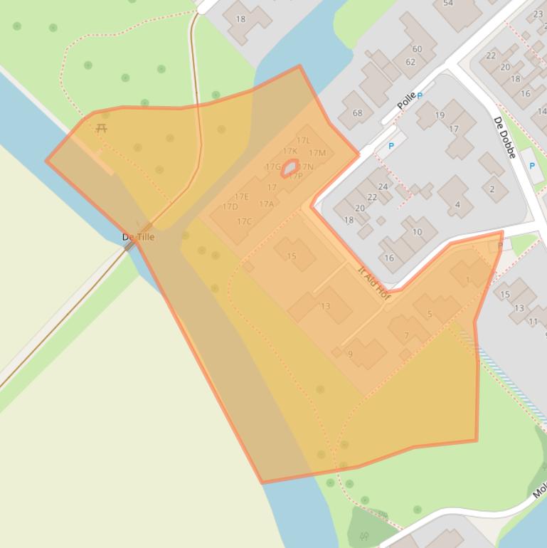 Kaart van postcodegebied 8822WN.