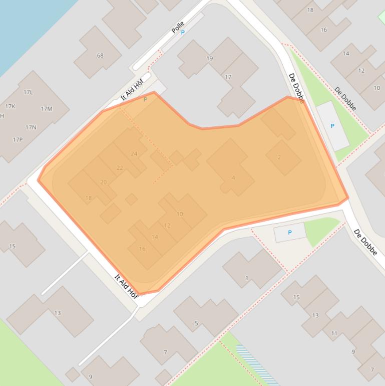 Kaart van postcodegebied 8822WP.