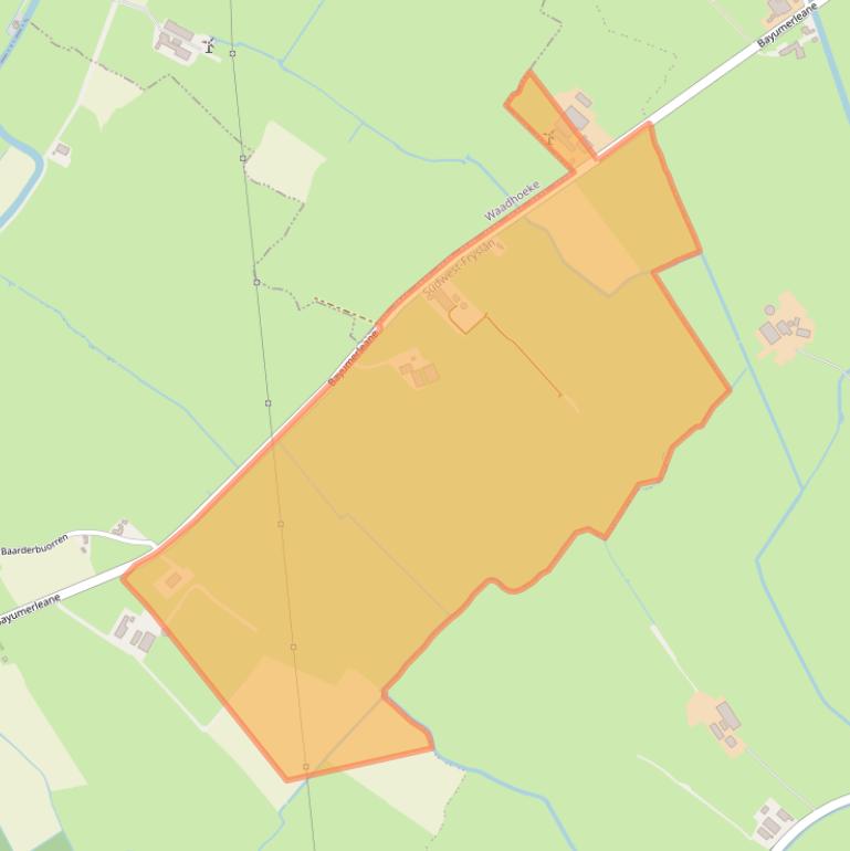 Kaart van postcodegebied 8822WS.