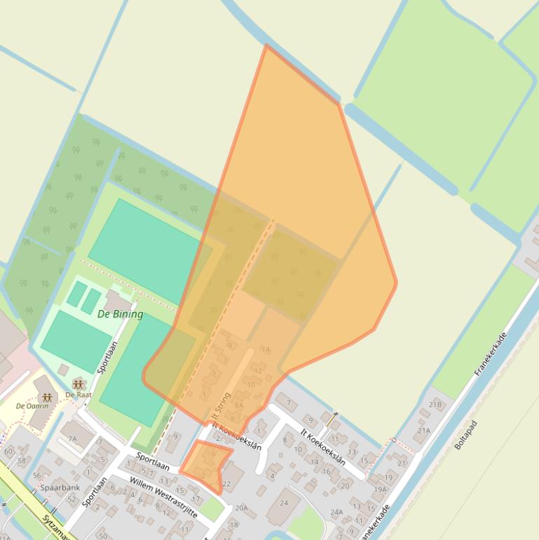 Kaart van postcodegebied 8822WT.