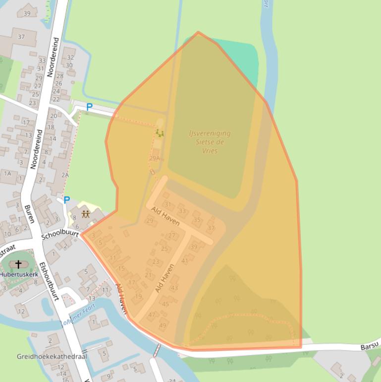 Kaart van postcodegebied 8823SR.