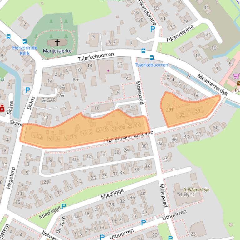 Kaart van postcodegebied 8831XK.