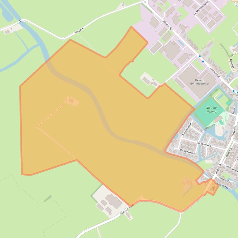 Kaart van postcodegebied 8831XX.