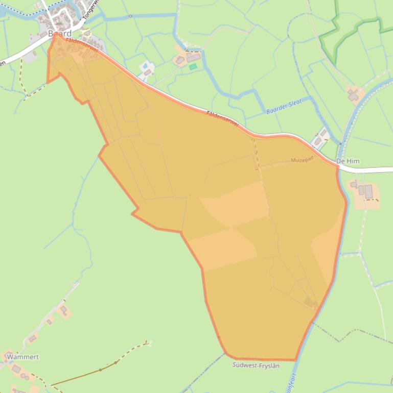 Kaart van postcodegebied 8834XJ.