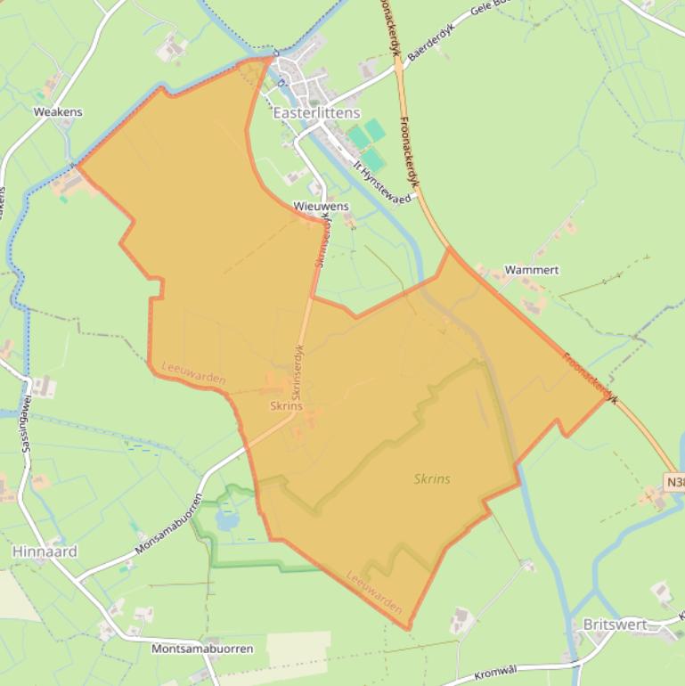 Kaart van postcodegebied 8835KW.