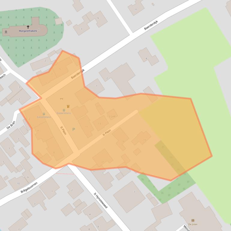 Kaart van postcodegebied 8835XB.