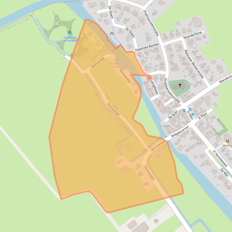 Kaart van postcodegebied 8835XE.