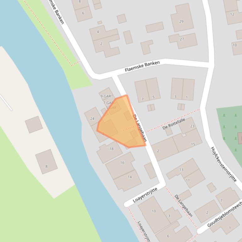 Kaart van postcodegebied 8835XV.