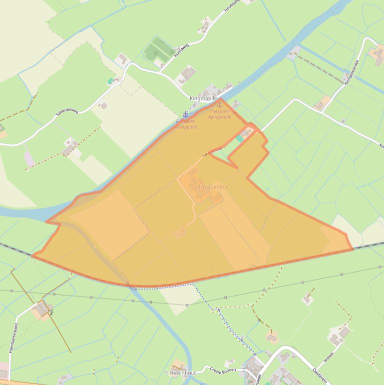 Kaart van postcodegebied 8842KX.