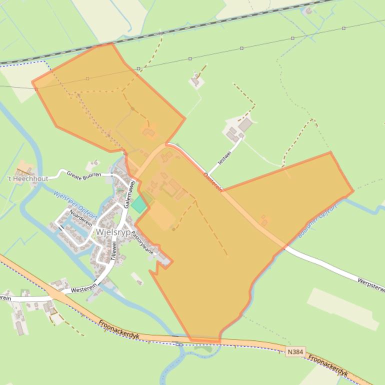 Kaart van postcodegebied 8842LM.