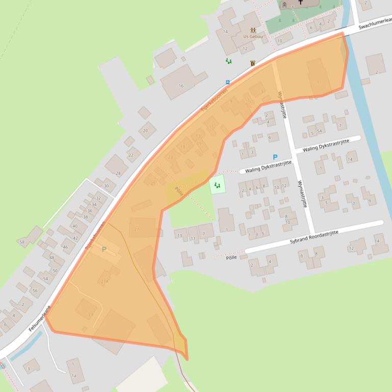 Kaart van postcodegebied 8843KD.