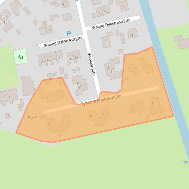 Kaart van postcodegebied 8843KN.