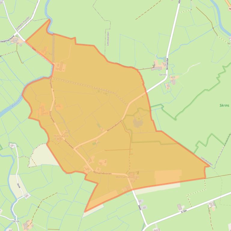 Kaart van postcodegebied 8844.