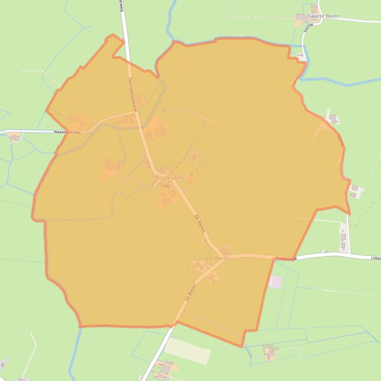 Kaart van postcodegebied 8845.