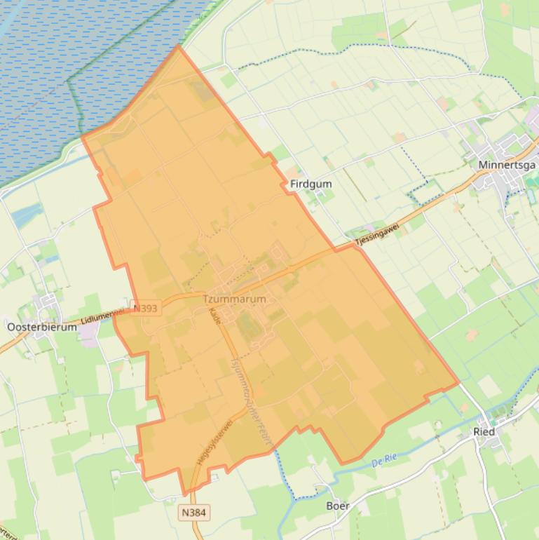 Kaart van postcodegebied 8851.