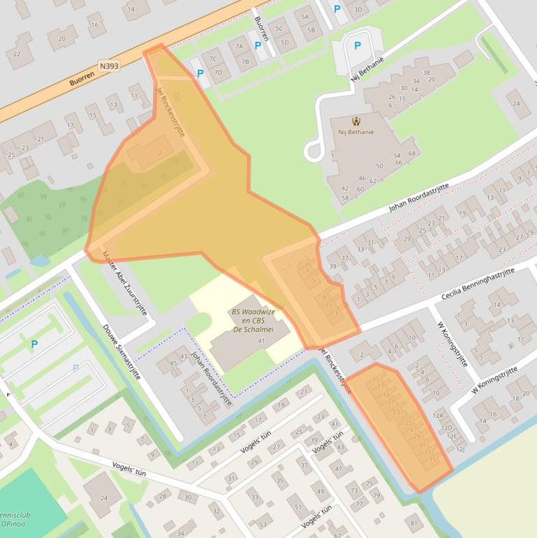 Kaart van postcodegebied 8851ED.