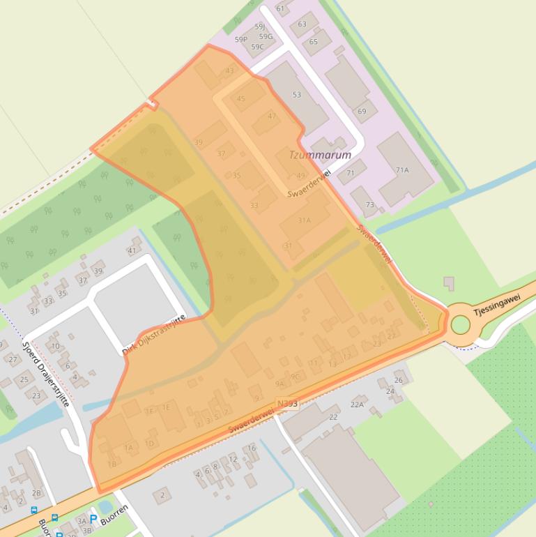 Kaart van postcodegebied 8851EG.