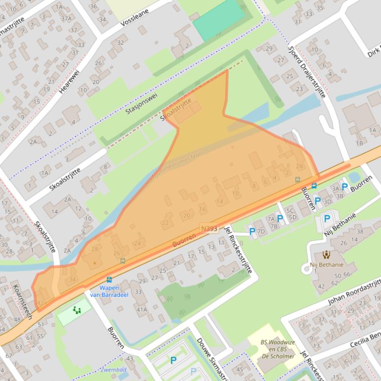 Kaart van postcodegebied 8851EN.